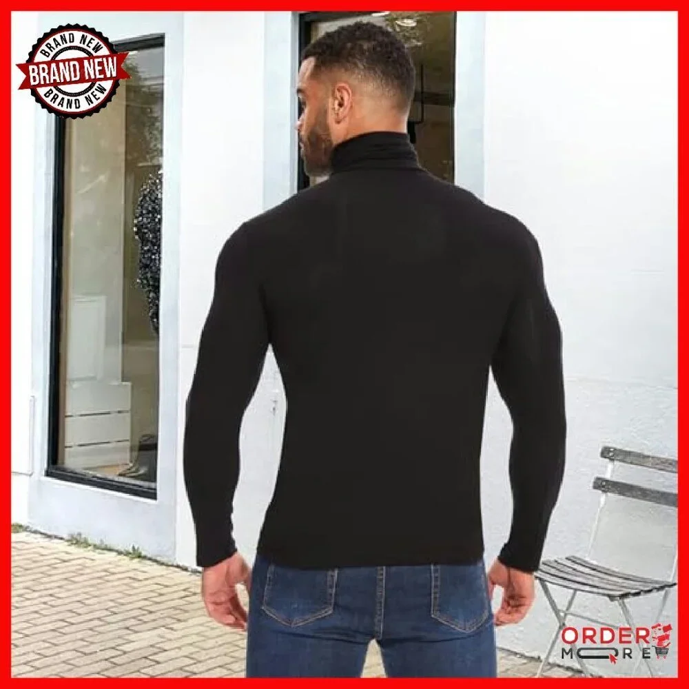 Men's Slim Fit Turtleneck Thermal Top Long Sleeve Undershirt